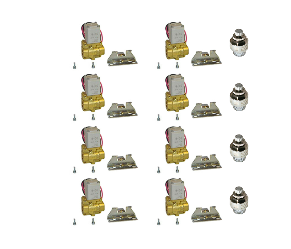 8 SMC 3/8" NPT 12V DC Solenoid Valves & 4 3/8 DUMP Controls Air Ride